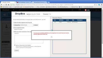 Submitting Assignments to the DropBox in BlueQuill - Student view