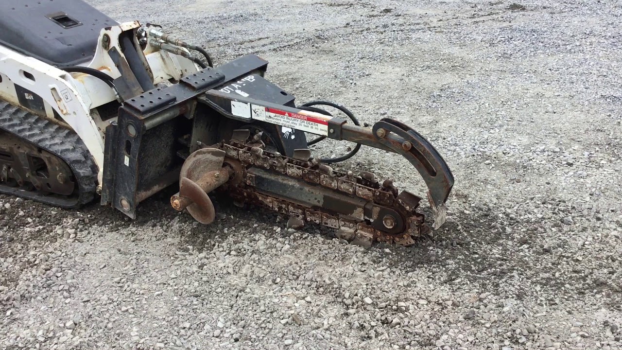 Bobcat Trencher for stand on Skid Steer YouTube