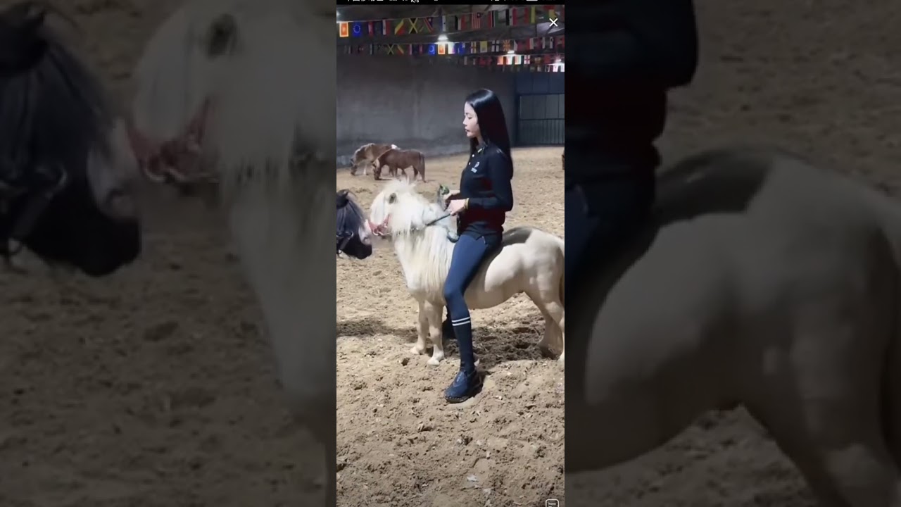 Beauty riding a pony