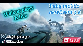 🔴Wolvoo plays is live||pubg mobile new event 3.8#pubgmobile#subscribe