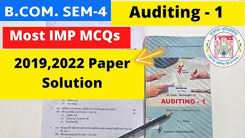 B.Com SEM 4 Auditing 1 Gujarat University 2019 2022 Paper Solved MCQS