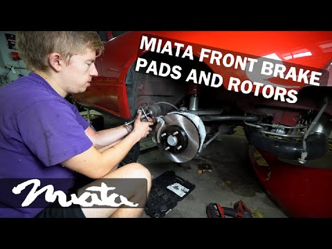 Miata Front Brakes Pads and Rotors Install - YouTube