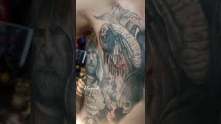 Poceso De Tatuaje En Sombras , Laterales Y Parte Frontal