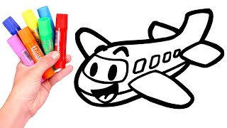 Dibuja Y Colorea Un Avión De Colorines Aprende A Dibujar