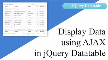 Load Dynamic Data into Datatable with ajax | JQuery Datatable