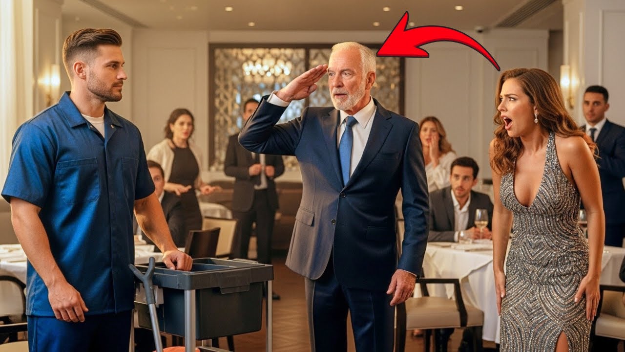 Blind Date Walked Out Laughing — Until Her Father Saw the Single Dad and Saluted Him.