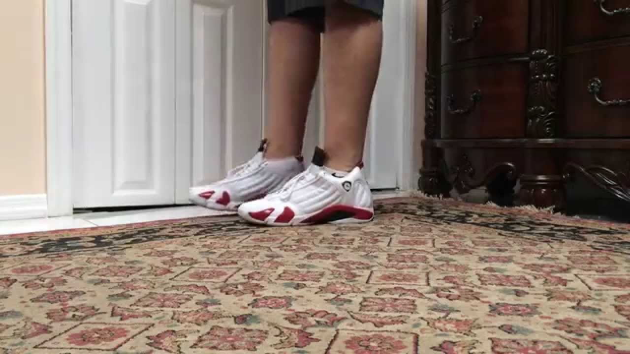 candy cane 14s on feet