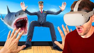 Coloquei meu AMIGO para nadar com TUBARÃO! - Newton's Playground VR screenshot 5