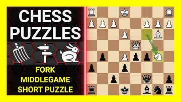 Chess Puzzles to Practice. Themes: Fork, Middlegame, Short puzzle. Learn Chess