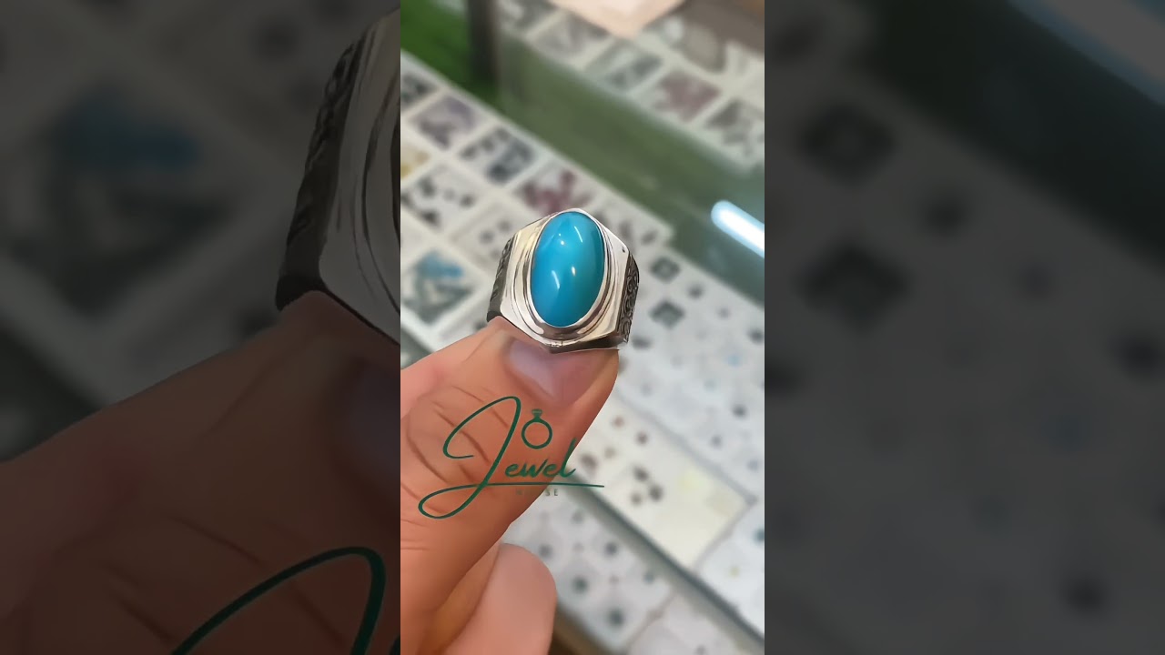 Natural Irani Feroza Handmade Italian Chandi Ring in 925 Quality now available at Jewelhouse.