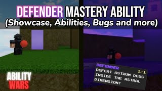 Defender Mastery Ability Showcase ( In  Roblox Ability-Wars)