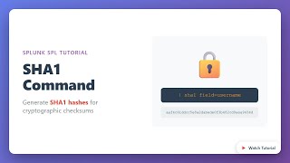 Splunk Sha1 Command Tutorial - Generate Cryptographic Hashes For Data Security