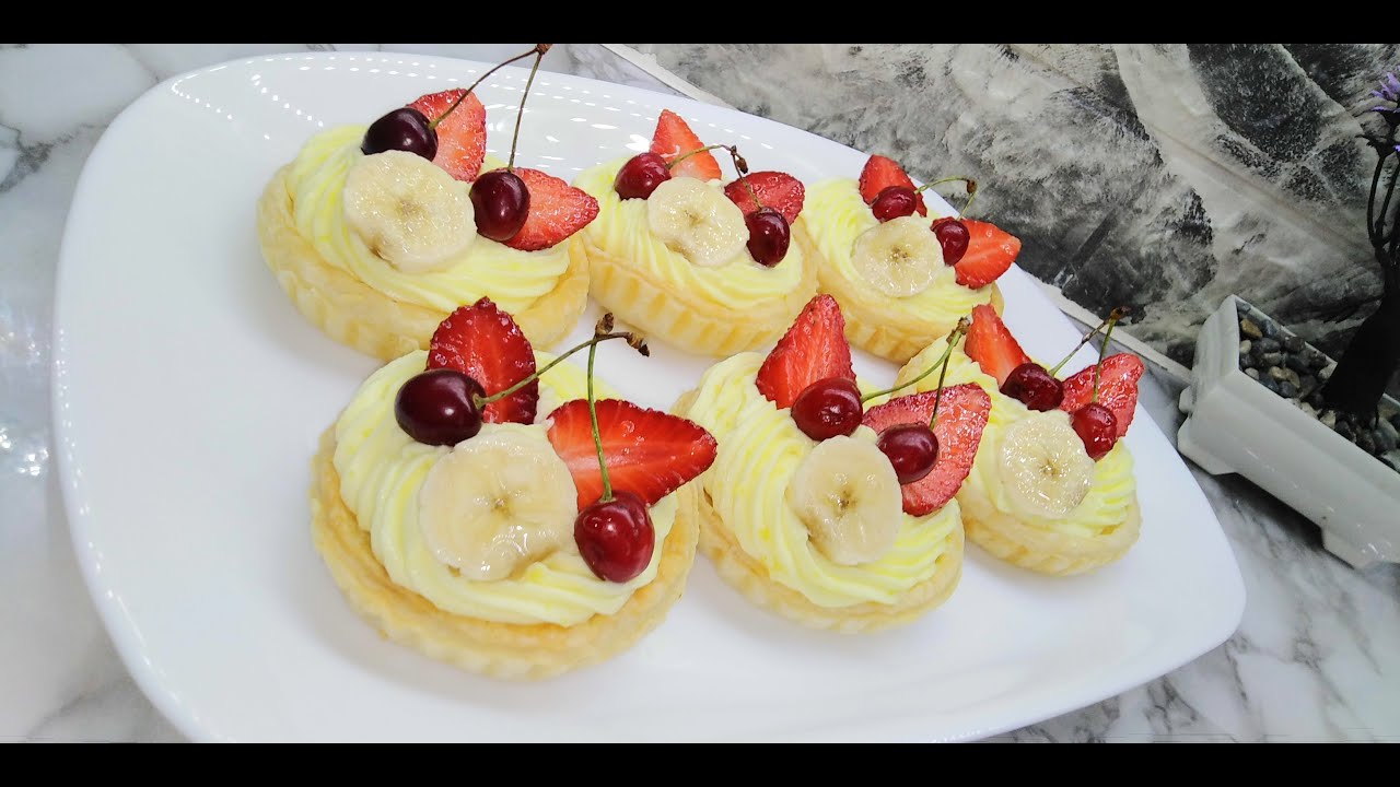 تارتولات بالعجينة المورقة😋 بكريمة بدون🚫 حليب بدون سكر وبدون بيض بزاف بنينة👍 ولا أروع👌 #razin_rayen