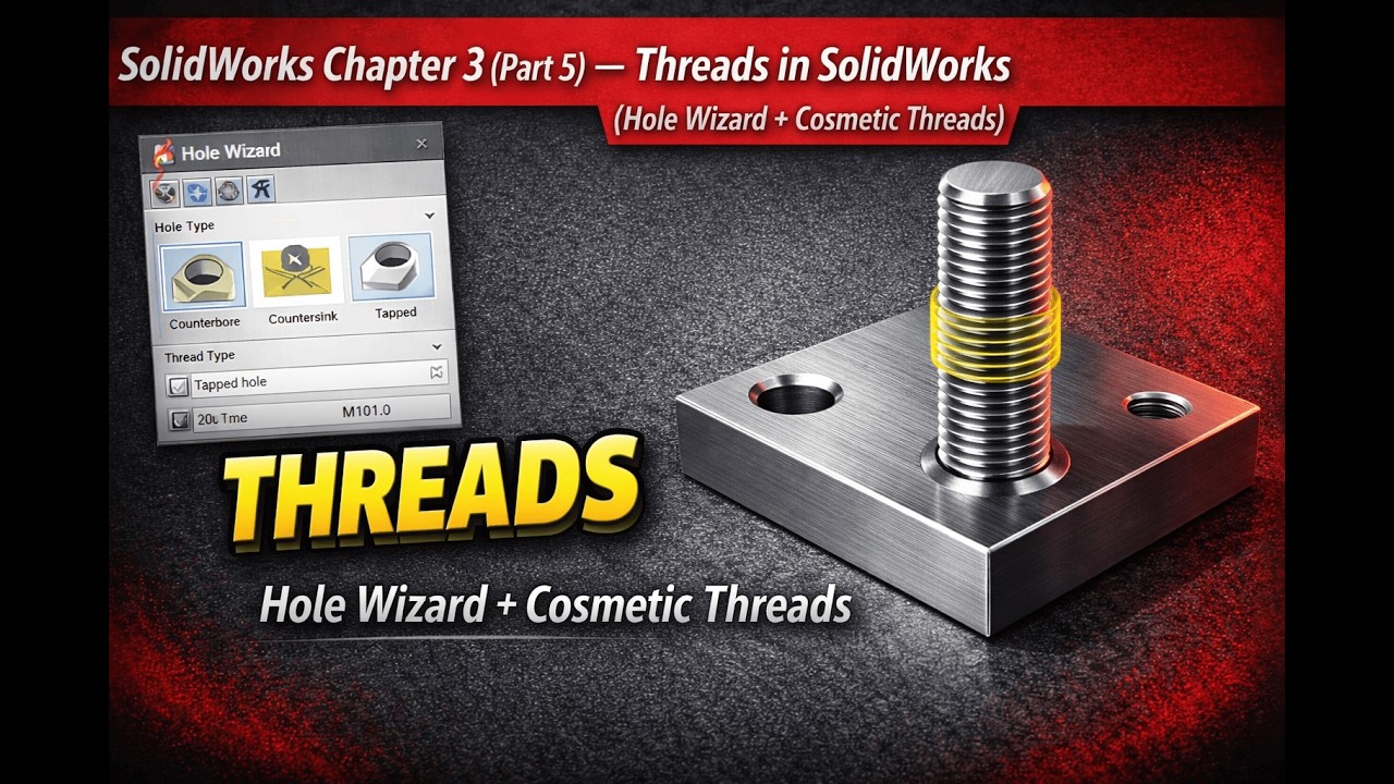 SolidWorks Chapter 3 (Part 5) — Threads in SolidWorks (Hole Wizard ...