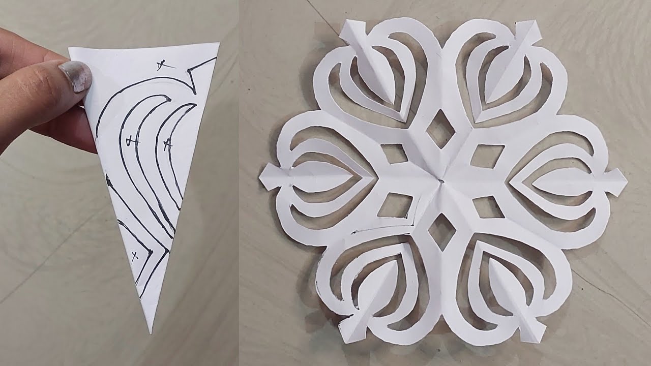 How to make easy and beautiful snowflakes ❄️♥️ #papercraft #snowflakes #part 178