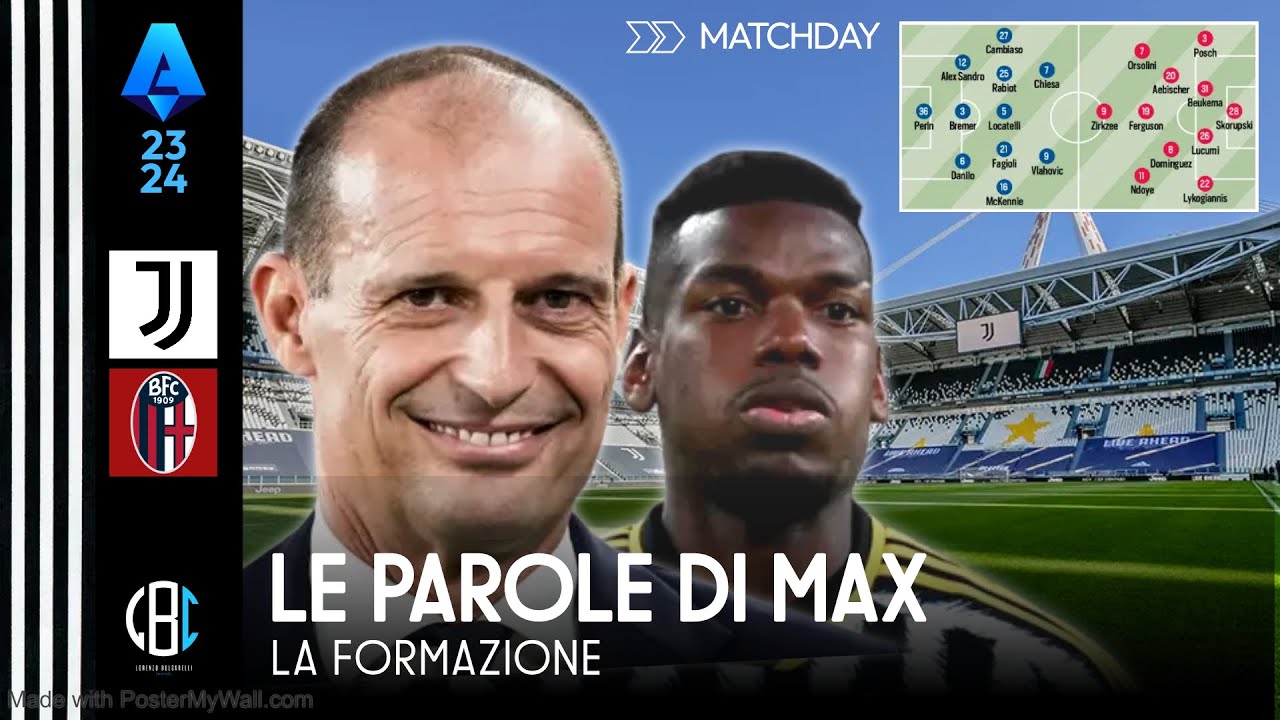 JUVENTUSBOLOGNA PROBABILI FORMAZIONI E PRONOSTICO ALLEGRI PARLA DI