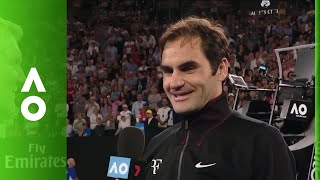 Roger Federer on court interview (QF) | Australian Open 2018