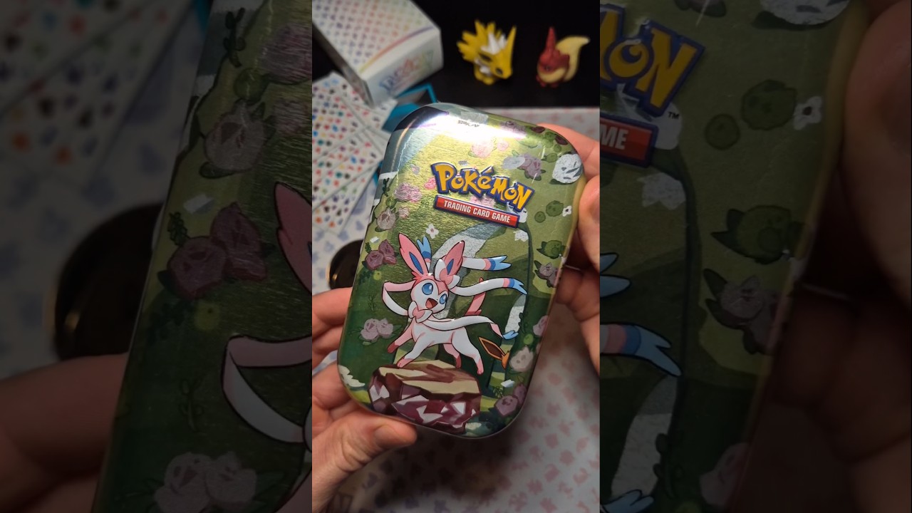 Opening Pokémon 💠Prismatic Evolutions💠 Mini Tin (Sylveon Art) Booster Packs! 🧣 Part 1