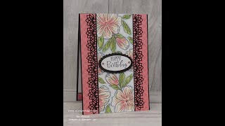 Garden Grandeur - Delicate Edges Panel Birthday Card
Teri Pocock - Stampin Up! UK Independent Demonstrator.
Create a Delicate Edges Panel Birthday Card using the Garden Grandeur Host stamp set from Stampin Up!
Full details of this project including measurements and direct links to the products used are on my blog -
https://www.stampinmagic.com/2022/09/garden-grandeur-delicate-edges-panel.html
Corrections Listed Here:
Visit my Blog to Join My Team or see other fabulous projects ...
https://www.stampinmagic.com
#stampinmagic#papercrafting#teripocock Garden Grandeur - Delicate Edges Panel Birthday Card