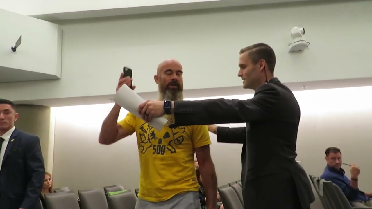 Mike Mattingly is escorted from CA Assembly Appropriations Hearing After Pointing Out Law Violations