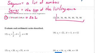 Kuta Software Arithmetic Sequences and Series 11 - 12