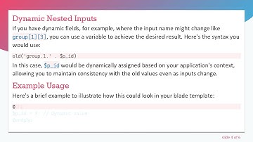 How to Use the old Helper in Laravel Nested Input Fields