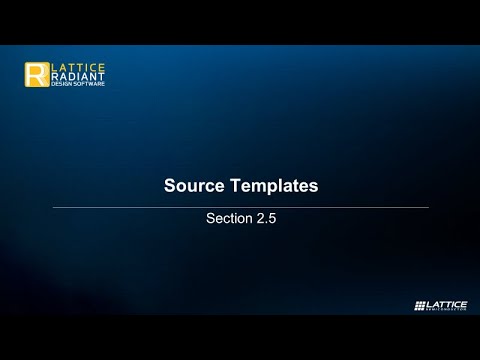 Radiant Video Series 2.5: Using Source Templates