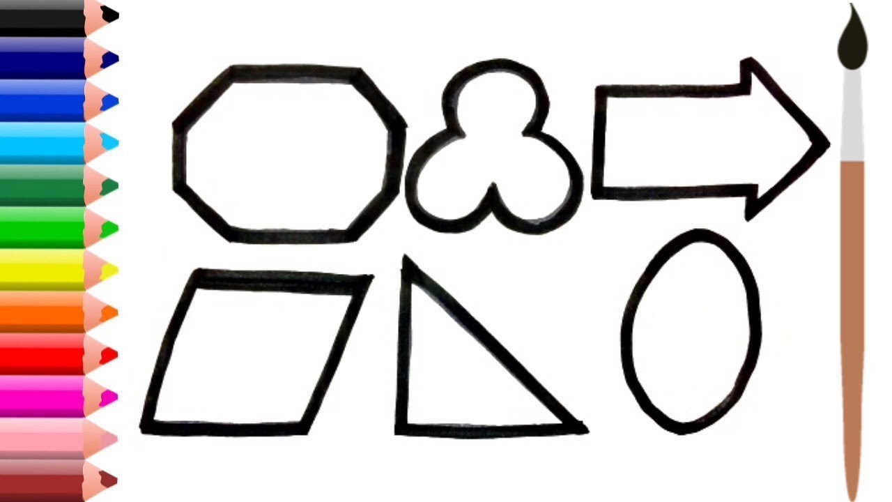 Learn shapes easy step by step. Learn colour while drawing shapes