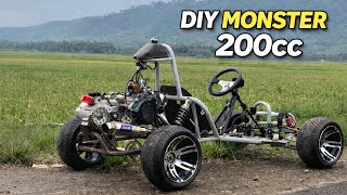 Pria Ini Membuat Dan Merakit Gokart 200 cc Kemuafian Mengujinya Di Jalan
