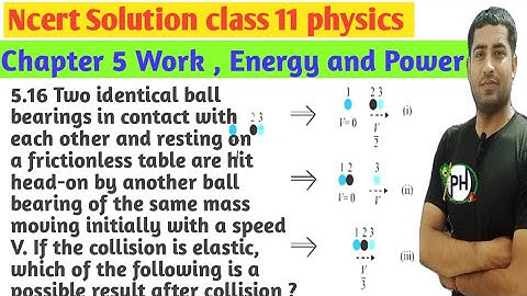 5.16 Two identical ball bearings in contact with each other and resting on a frictionless table are