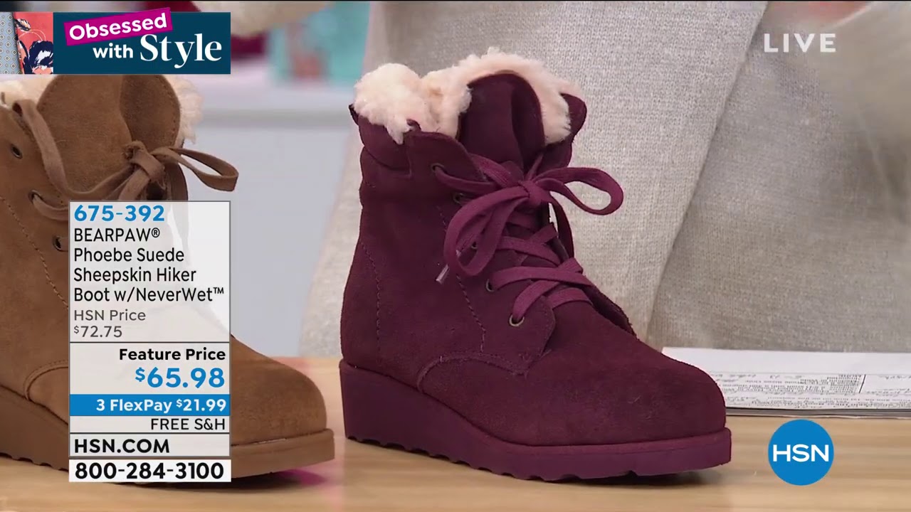 BEARPAW Phoebe Suede Sheepskin LaceUp 