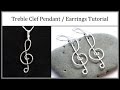 Easy Jewelry Tutorial : Wire Wrapped Treble Clef Pendant or Earrings