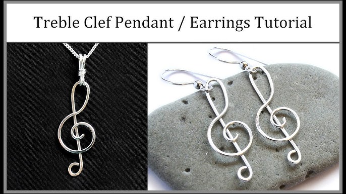 How To Make A Pair Of Stylish Gold Wire Wrapped Note Earrings With Acrylic Beads You - Wire Wrapped Treble Clef Pendant How To Make A Pair Of Stylish Gold Wire Wrapped Note Earrings With Acrylic Beads You - Wire Wrapped Treble Clef Pendant