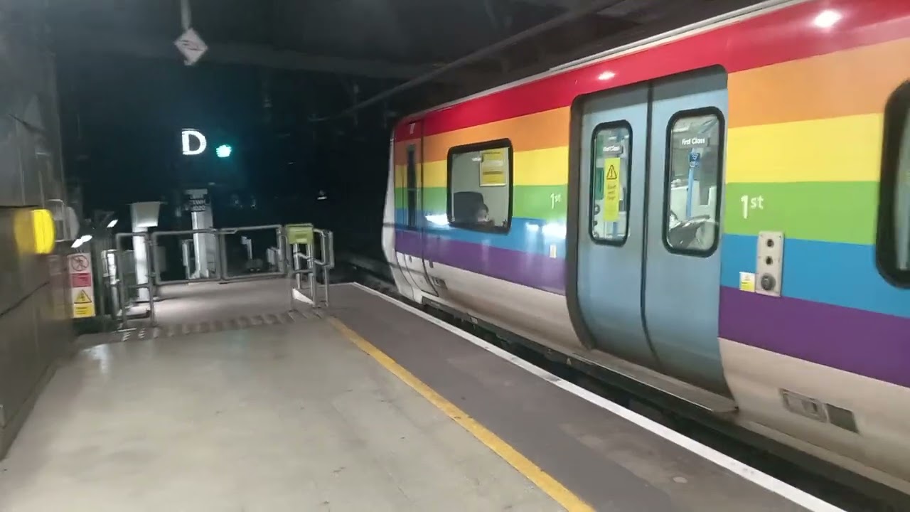 Thameslink Class 700 700 155 in the Pride livery departing St Pancras low level 24/2/2024