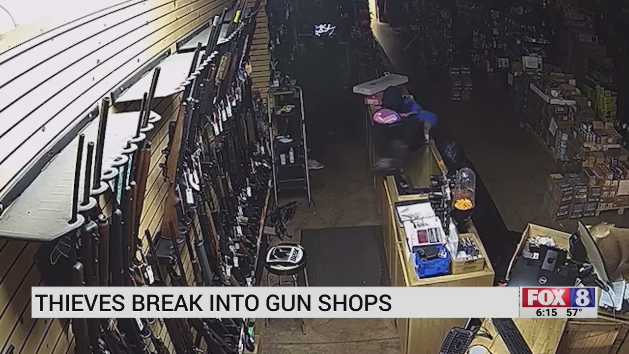 Surveillance video shows burglars ransack Pilot Mountain gun store after car rams entrance
