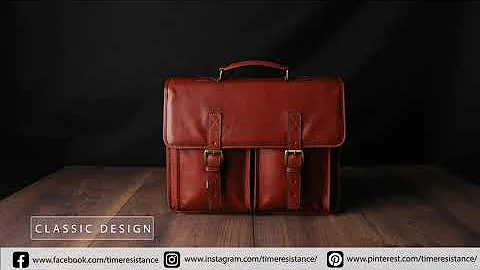Cognac Brown Leather Briefcase, Satchel Bag - The Time Machine | Time Resistance Official Video