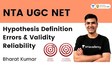 Hypothesis Definition Errors and Validity Reliability | NTA UGC NET | Bharat Kumar