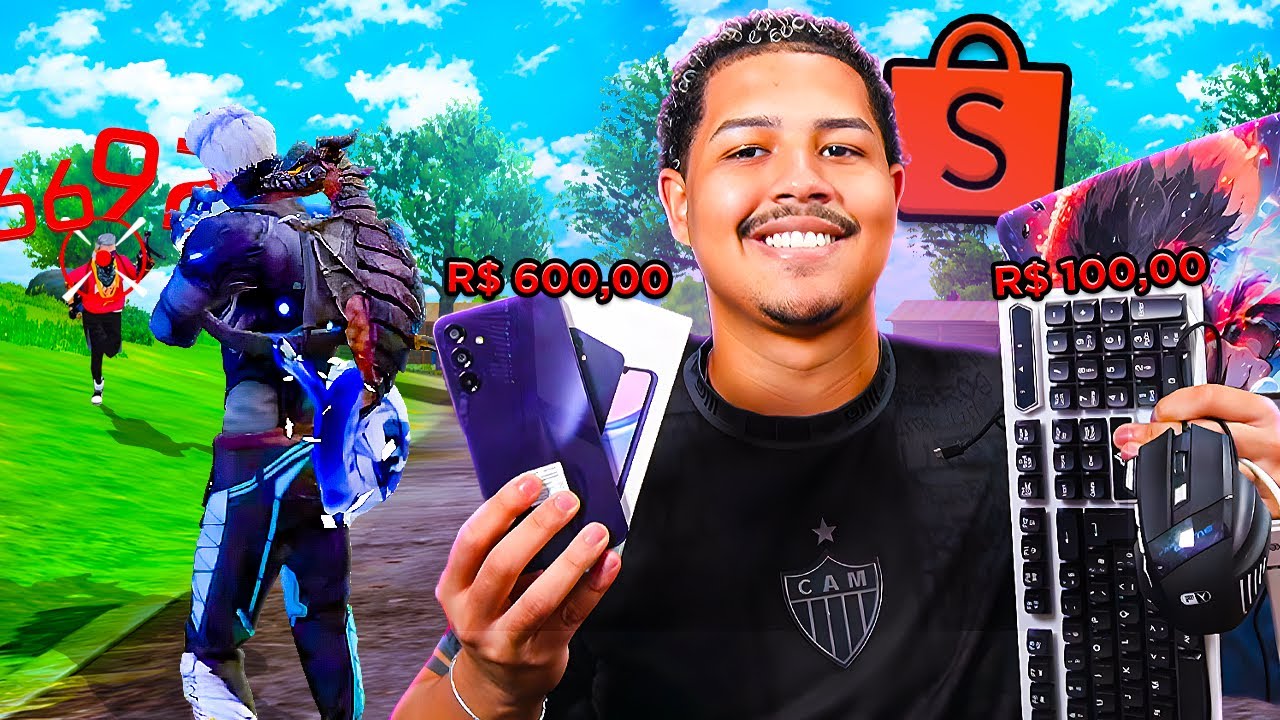 JOGUEI FREE FIRE NO KIT GAMER COMPLETO DA SHOPEE!! ROUBADO!