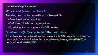 How to Get the Last Hour from a Given Time in SQL
