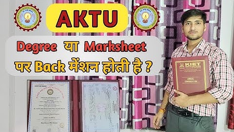 Degree ya Marksheet pr back Mention hoti h || Aktu Degree after final exam || @RAHULTEACH1999