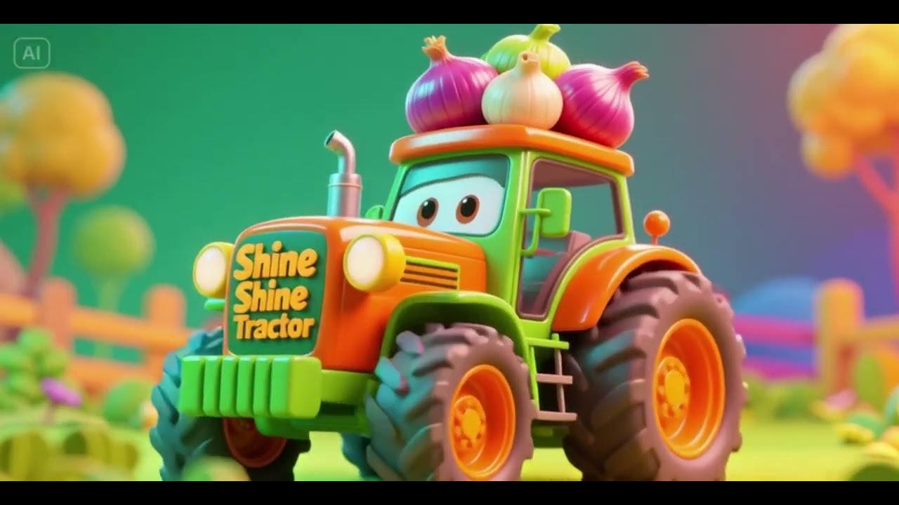Shine Shine Tractor with Onions 🚜🧅✨ | Funny Farm Cleaning Song for Kids