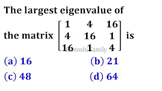 Sum of Each Row or Column is same then this sum is largest Eigenvalues IIT Jam Mathematics 2016