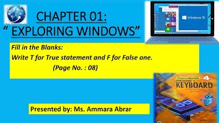 Famous Class4 Chapter 1"Exploring Windows"Fill in the blanks & True/False Page8 Keyboard series 4th edition Net Worth