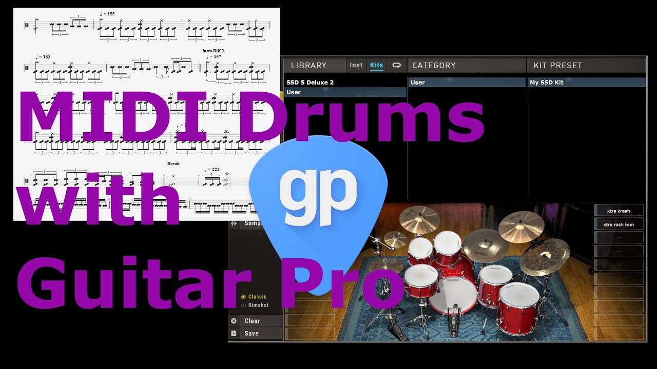 MIDI Drums with Guitar Pro tabs YouTube