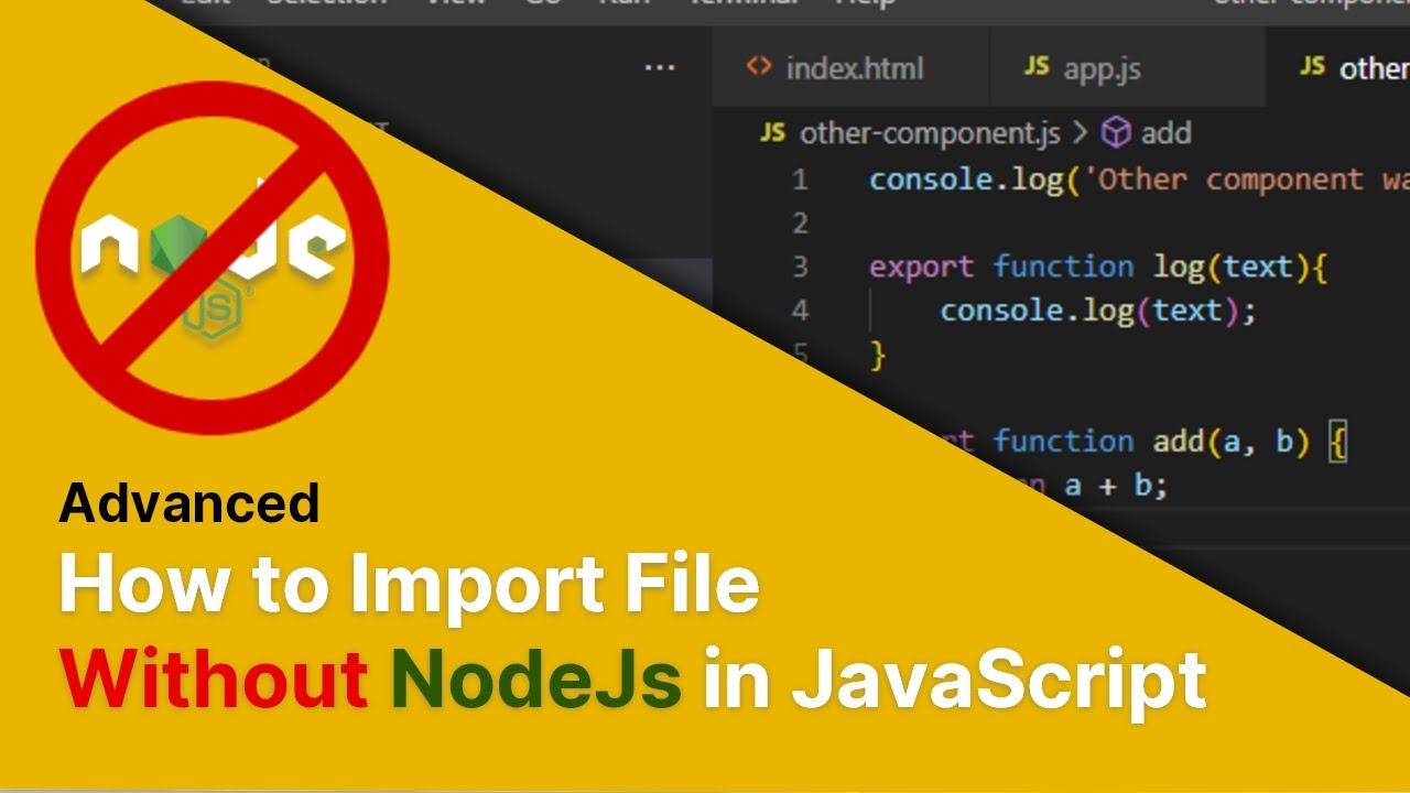 How To Import Export Function Or Anything Without Nodejs Advanced
