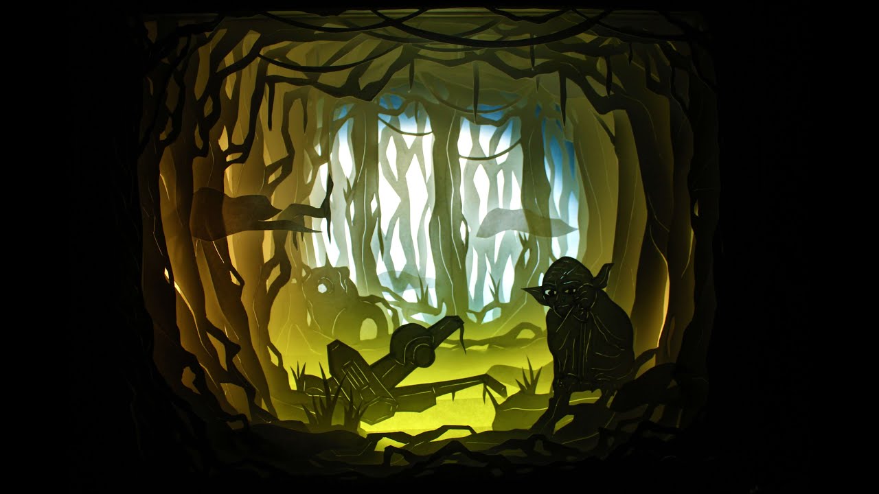 Star Wars  Papercut Lightbox- Yoda