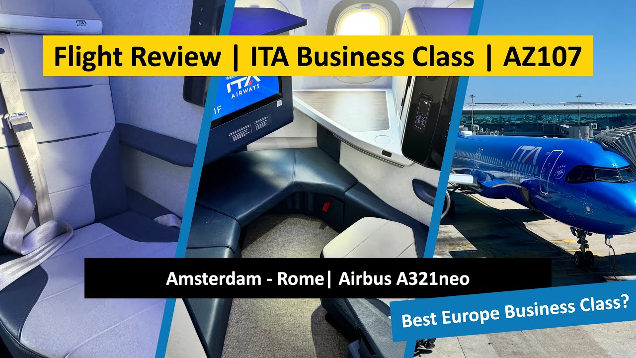 REVIEW | ITA Business Class Amsterdam to Rome | Airbus A321neo | AZ107 🛫 🇮🇹📍