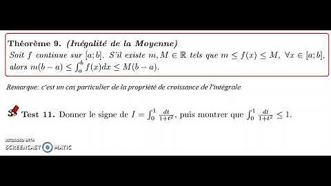 PostBac Intégration: Inégalité de la moyenne - ENONCE