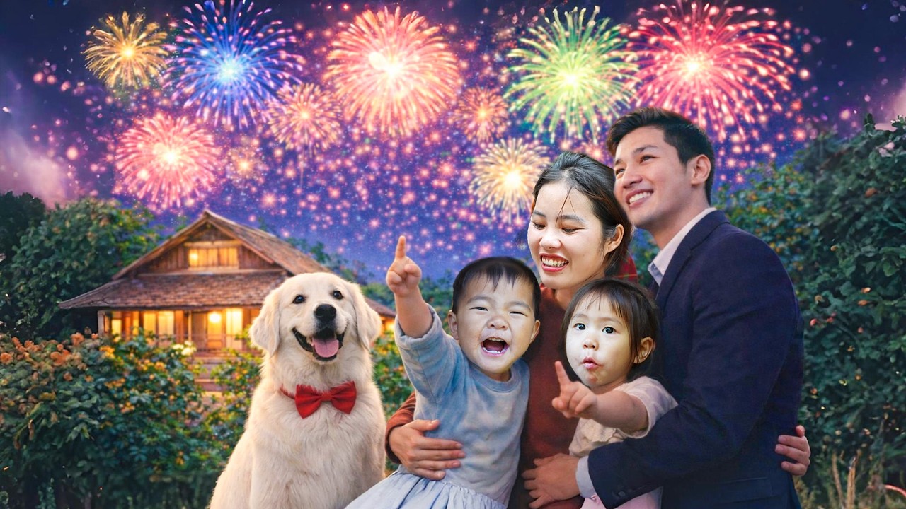 Catching giant fish on New Year's Eve, watching fireworks, and celebrating the New Year