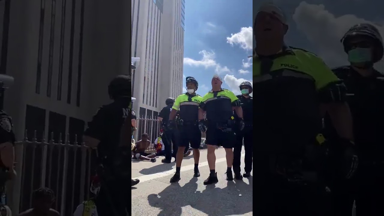 NYC Police Officers hurt from Brooklyn Bridge Demonstration - YouTube